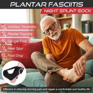 Plantar Fasciitis Night Splint Sock Soft Plantar Fasciitis Brace for Sleeping Achilles Tendonitis Foot Drop Heel Pain - Plantar Fasciitis Relief Night Splint for Women Black-Pink Large