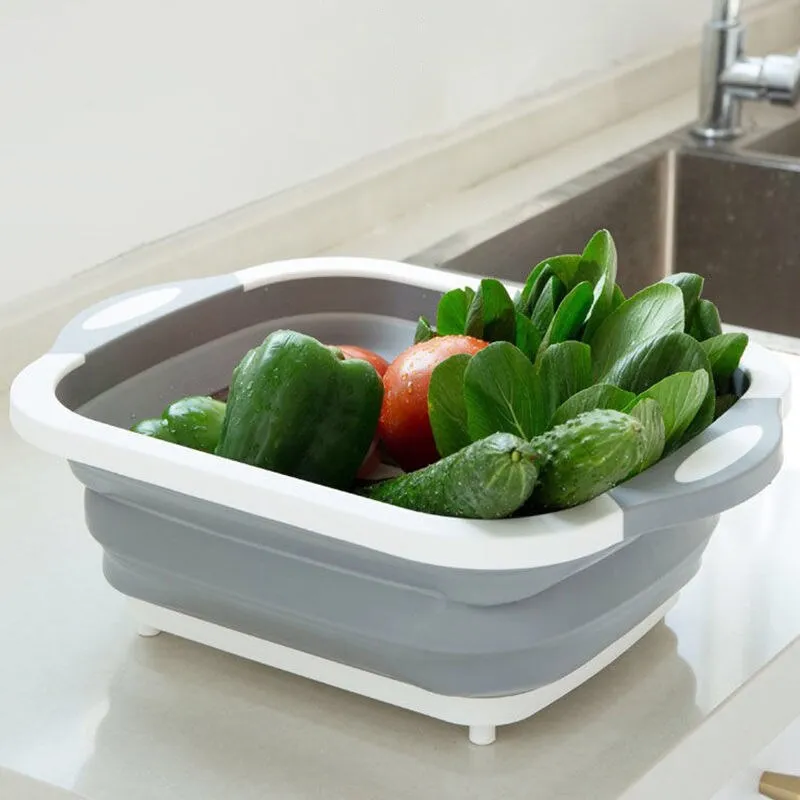 Plastic Baske Fruit Highly functional Basin Foot Foldable Washing Vegetable Basin Outdoor Camp Bucket Travel Portable and Washbasin Household High-end Sink