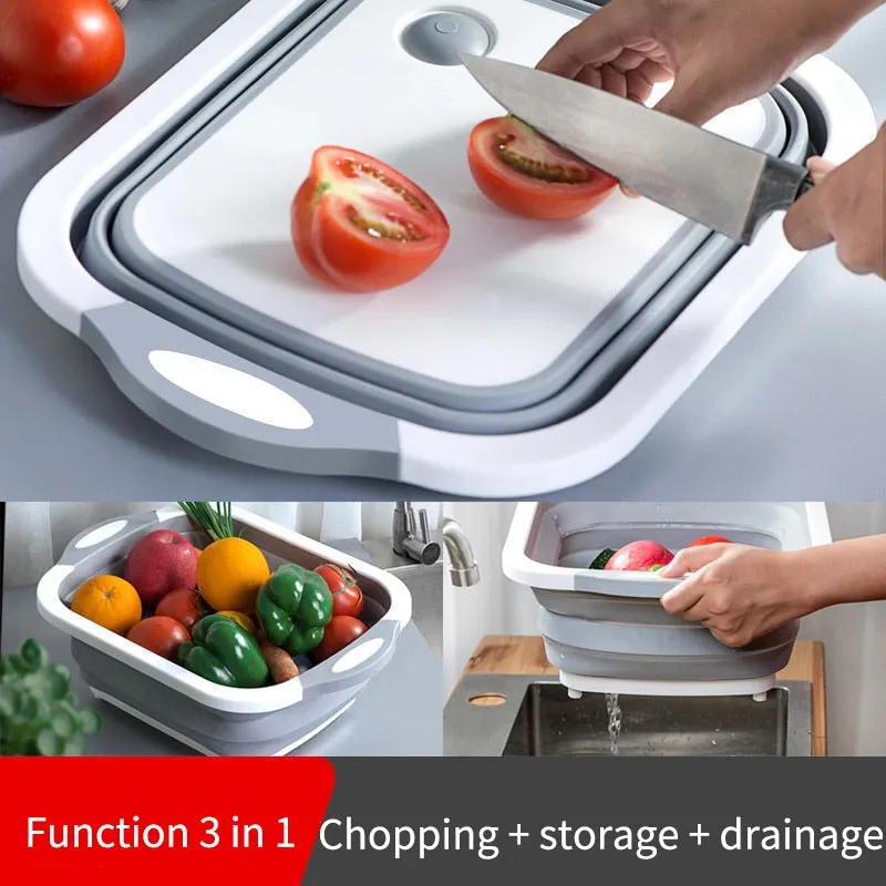 Plastic Baske Fruit Highly functional Basin Foot Foldable Washing Vegetable Basin Outdoor Camp Bucket Travel Portable and Washbasin Household High-end Sink