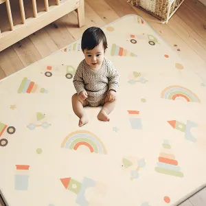 Play Mat for Babies 79x71 | 0.8Inch Thick Foldable Foam Playmat for Babies | Waterproof Play Mat for Infant Crawling | Reversible Playroom Kids XPE Padded Floor Rug for Toddlers