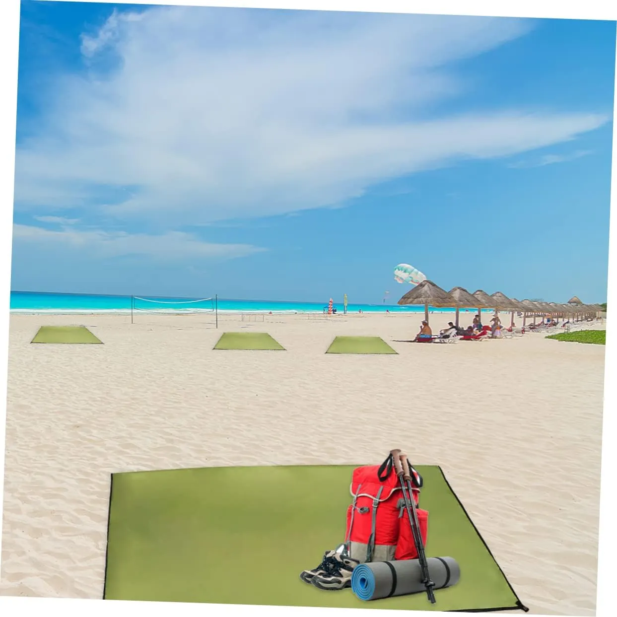 POPETPOP Camping Tent Ground Mat Oxford Cloth Waterproof Blanket Portable Outdoor Rug