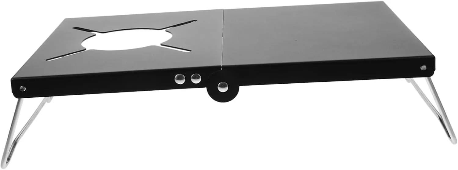 POPETPOP Compact Folding Camping Table Lightweight Side Table Heat Resistant and Nonslip Portable Outdoor Cooking Station for Camping and Picnics
