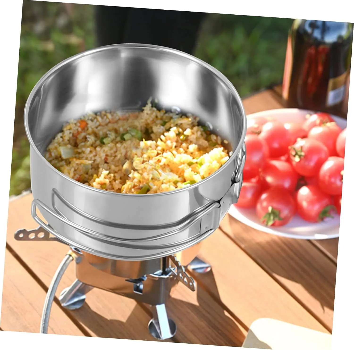 POPETPOP Picnic Cooker Camping Stove Propane Camping Pot Handle Tarp Coolers Griddle Pan Mat Kit Camping Skillet