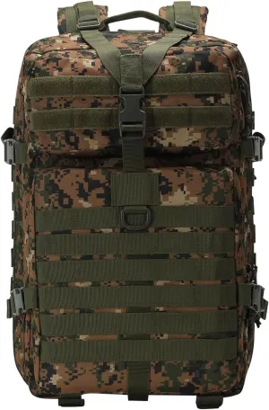 PORRASSO 45L Military Tactical Backpacks Trekking Rucksack Waterproof Outdoor Daypack 3 Day Bug Out Bag Durable Backpack for Survival Traveling Mountaining Jungle Digital