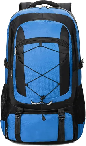 PORRASSO 75L Hiking Backpack Trekking Rucksack Waterproof Daypack Durable Backpack for Women Men Camping Climbing Travel Outdoor Sports Blue