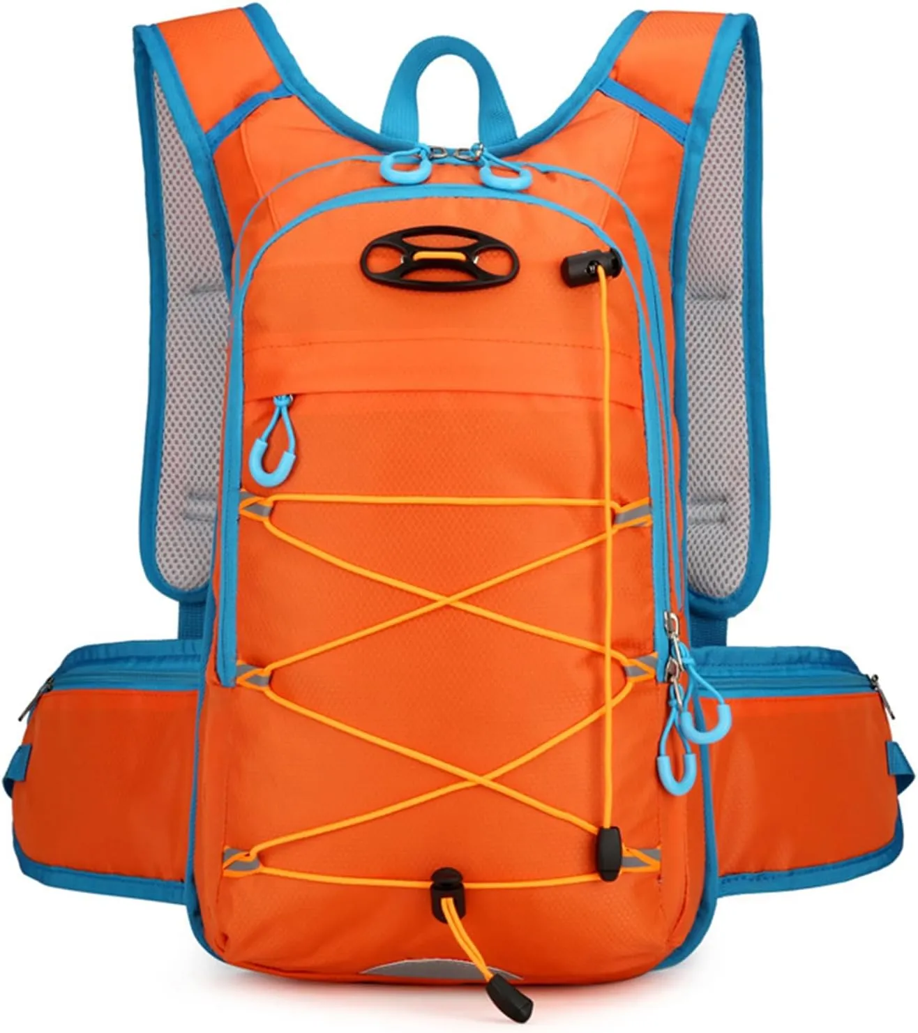 PORRASSO Hiking Backpack 18L Waterproof Daypack Rucksack Lightweight Breathable Backpack for Women Men Trekking Cycling Climbing Outdoor Sports Orange