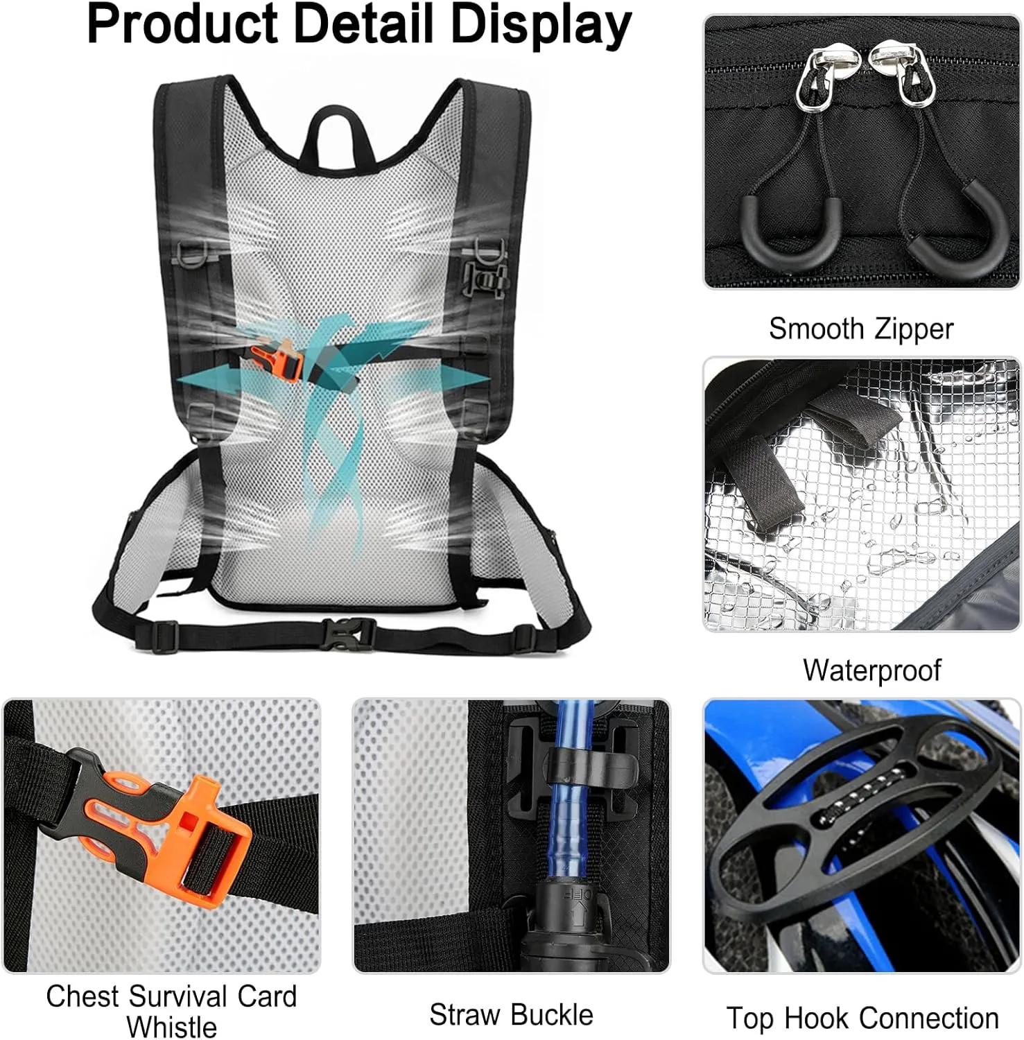 PORRASSO Hiking Backpack 18L Waterproof Daypack Rucksack Lightweight Breathable Backpack for Women Men Trekking Cycling Climbing Outdoor Sports Orange
