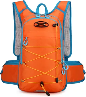 PORRASSO Hiking Backpack 18L Waterproof Daypack Rucksack Lightweight Breathable Backpack for Women Men Trekking Cycling Climbing Outdoor Sports Orange