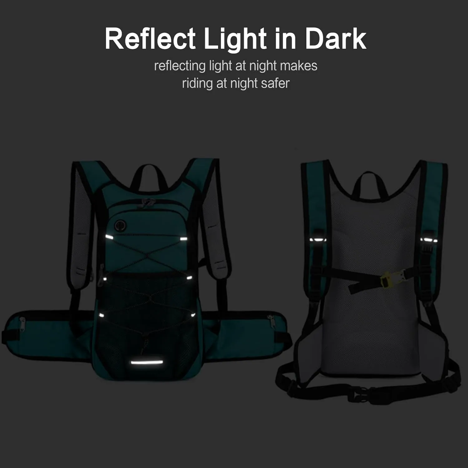 PORRASSO Hiking Backpack 19L Waterproof Daypack Rucksack with Earphone Hole Breathable Backpack for Women Men Trekking Cycling Climbing Outdoor Sports Dark Blue