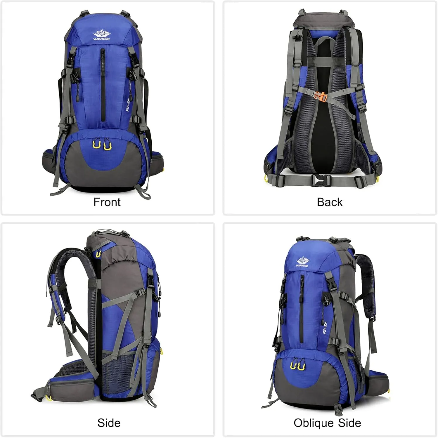 PORRASSO Hiking Backpack Waterproof Daypack 50L Rucksack with Rain Cover Backpack for Travel Trekking Camping Climbing Outdoor Sports Red