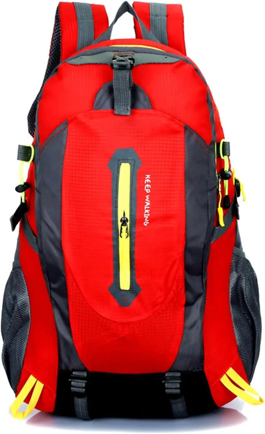 PORRASSO Hiking Backpack Waterproof Rucksack 25L Daypack Durable Backpack for Women Men Camping Climbing Travel Outdoor Sports Red