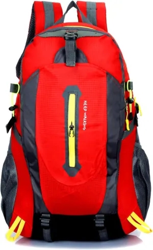 PORRASSO Hiking Backpack Waterproof Rucksack 25L Daypack Durable Backpack for Women Men Camping Climbing Travel Outdoor Sports Red