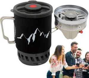 Portable Backpacking Stove | Lightweight Camping Stove | Hiking Pot and Stove Set, Hiking Pot Backpacking System, Camping Cookware with Lightweight Pot, Stove, and Carry Bag for Backpacking