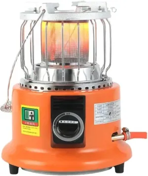 Portable Camping Camp Heater, Outdoor Tent Propane Stove with Propane Hose Pressure Reducing Valve,All-Weather Suitable Rapid Heating, for Ice Fishing Hiking Hunting Survival Emergency Patio, Orange