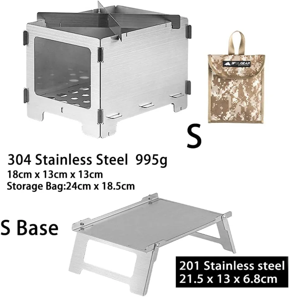 Portable Camping Cook Stove Windproof Wood Burning Stove, Lightweight BBQ Grill Backpacking Stove, Efficient Burning Heater Solidified Alcohol Stove Barbecue Grill Tent Heating St