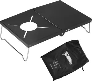 Portable Camping Side Table, Folding Tables, Picnic Table Aluminum Alloy Foldable Portable Mini Camping Stove Table with Storage Bag for Outdoor