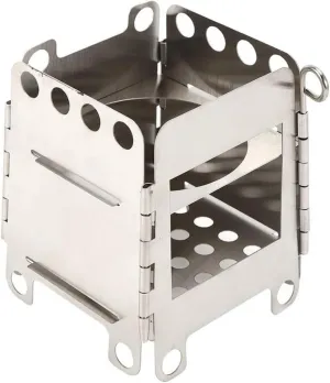 Portable Camping Stove, Folding Stainless Steel Wood Burning Stove for Outdoor Backpacking Camping Stove Stainless Steel Lightweight Wood Stove for Portable Outdoor Camping Cooking Picnic BBQ