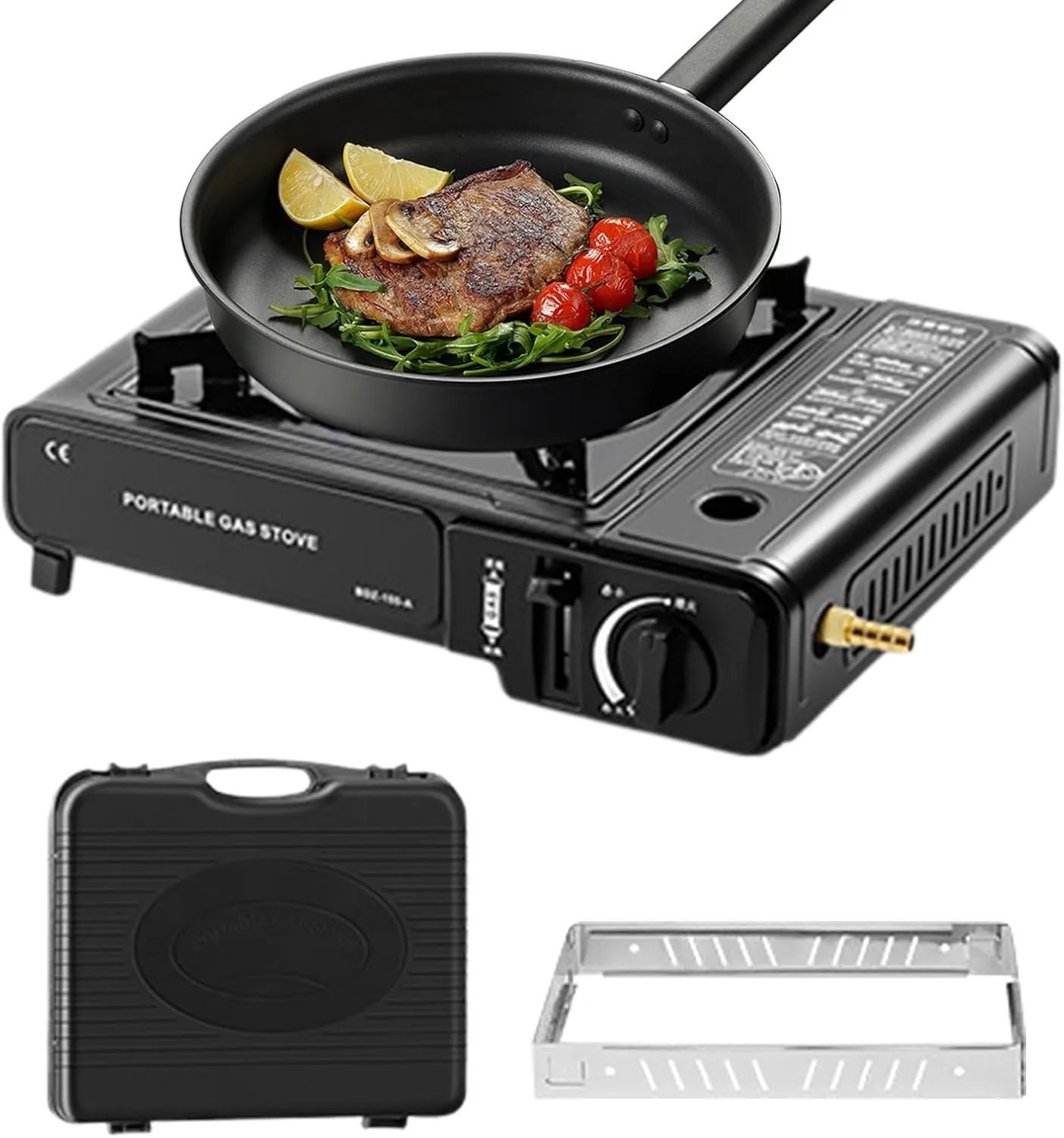 Portable Camping Stove - Single Burner, Campfire Cooktop | Lightweight Butene Propane Cooker Compact Gass Grill for Outdoor Hiking Survival Rv Kitchen Travel Picnic Portable Food Heating Gear