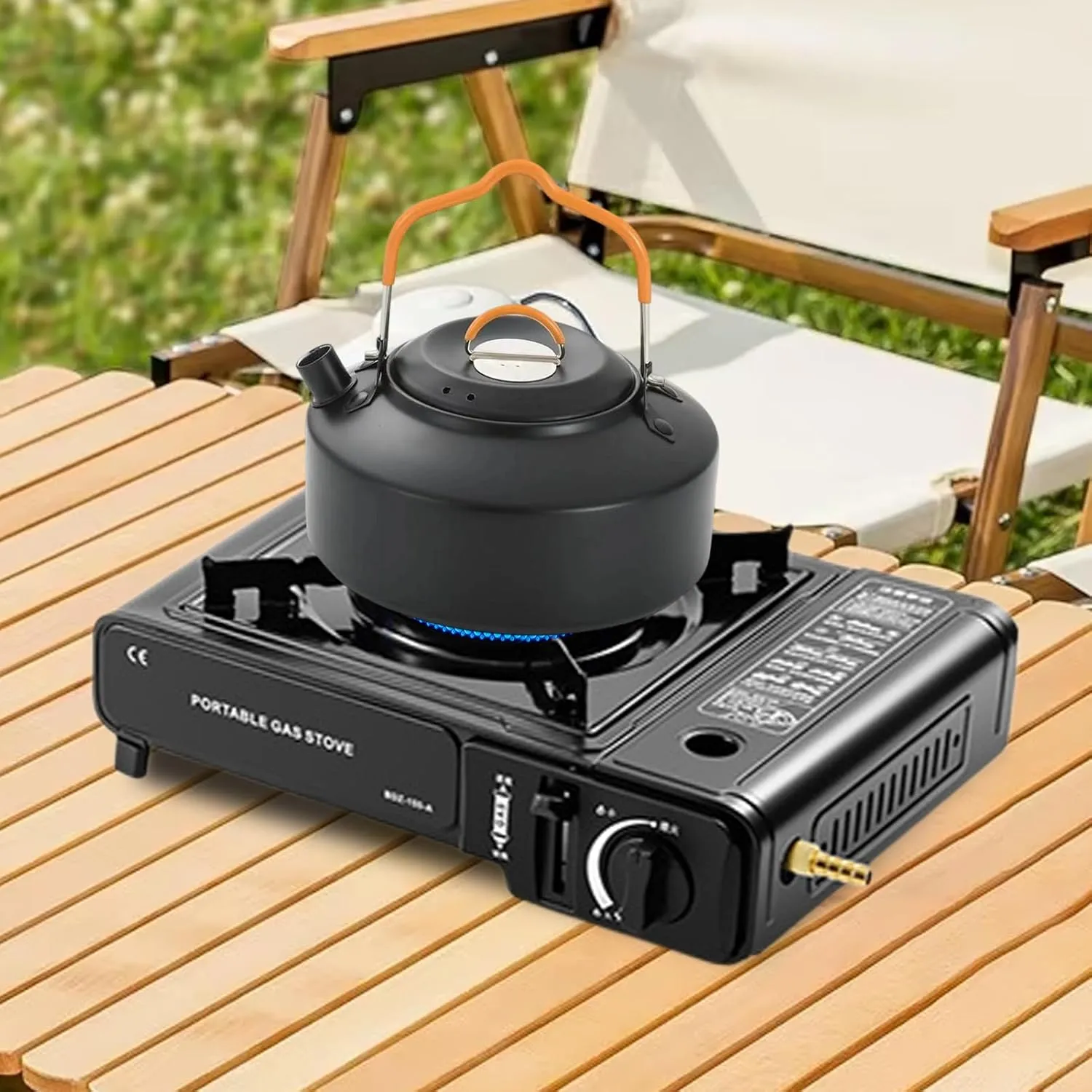 Portable Camping Stove - Single Burner, Campfire Cooktop | Lightweight Butene Propane Cooker Compact Gass Grill for Outdoor Hiking Survival Rv Kitchen Travel Picnic Portable Food Heating Gear
