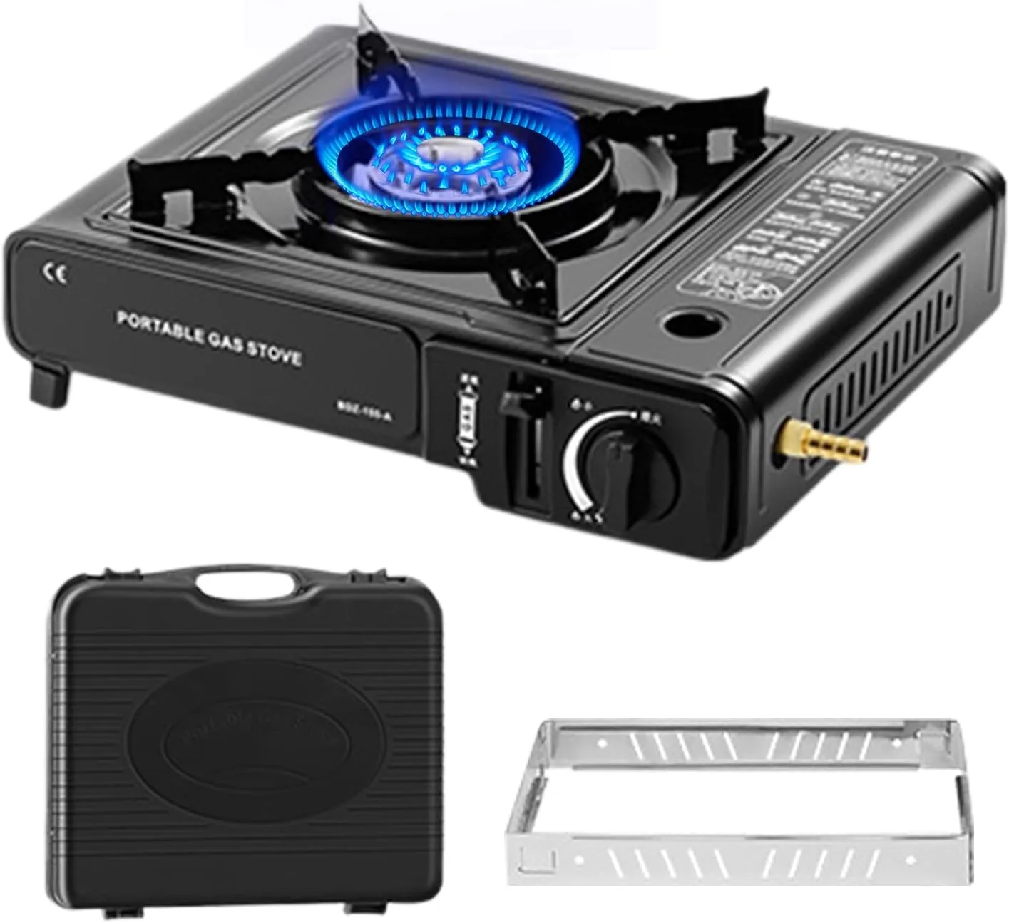 Portable Camping Stove - Single Burner, Campfire Cooktop | Lightweight Butene Propane Cooker Compact Gass Grill for Outdoor Hiking Survival Rv Kitchen Travel Picnic Portable Food Heating Gear