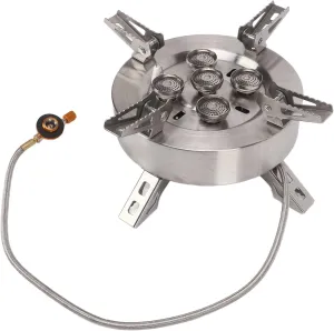 Portable Camping Stove Stainless Steel 5 Heads 12800W High Power Gas Cooking Stove Outdoor Picnic