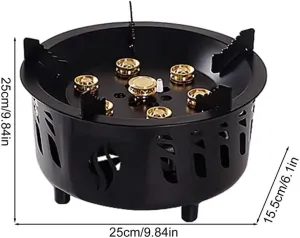 Portable Camping Stoves Burner Windproof Gas Stove Outdoor Heater All-in-One 7 core Firepower Stoves Picnic Camping Cooking Tool(Black)