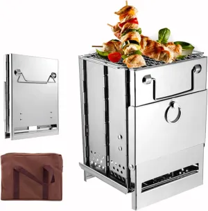 Portable Fire Pit, Camp Stove, Small Portable Wood Stove, Folding Stove for Camping, Backpacking Stove for Hiking Camping Cooking, Wood Burning Stove(Small)