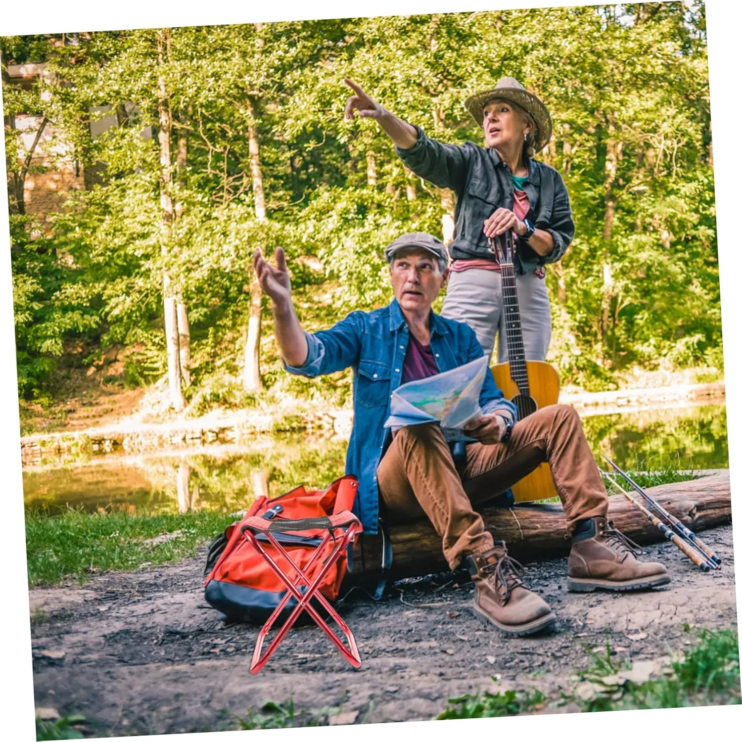 Portable Folding Camping Chair Lightweight Multi-Function Stool for Outdoor Activities Fishing Picnics and Tailgating Compact Design for and Storage