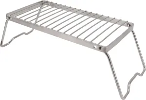 Portable Folding Camping Grill, Grate Campfire Mesh Grates Over Fire Pit Camp Cooking Equipment Legs Carrying Rack Open Flame Accessories Small pit Hiking Picnics Bushcraft