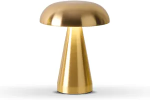 Portable LED Desk Lamp, Cordless Metal Table Lamp, 3-Color Touch Control Rechargeable Light, 3-Levels Brightness Room Decor, Bedside & Dining Room Light (Gold)