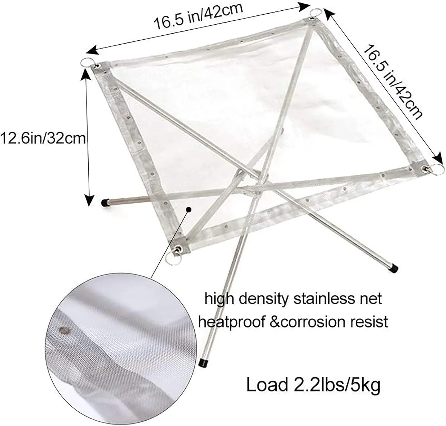 Portable Outdoor Camping Fire Pit Collapsing Steel Mesh Fireplace Folding Wood Burning Stove with Carry Bag- InBlossoms