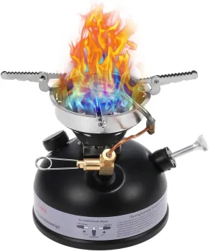 Portable Outdoor Camping Mini Gasoline Stove, Wind Baffles and Foldable Arms, for Outdoor Emergency (Campin Stove)