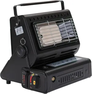 Portable Outdoor Propane Heater, Mini Camp Tent Stove, 3 Heat Settings (Black)