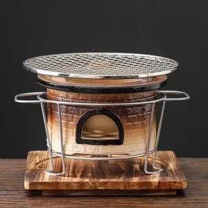 Portable Pottery Barbecue Stove, Clay Grilling Stove, Outdoor Charcoal BBQ Grill, For Picnic, Outdoor Cooking & Camping