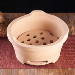 Portable Pottery Clay Charcoal Stove, Small Outdoor Grilling Stove, Multi-Purpose Camping & Tabletop Wood Stove, Compact BBQ Grill(28cm/11in)