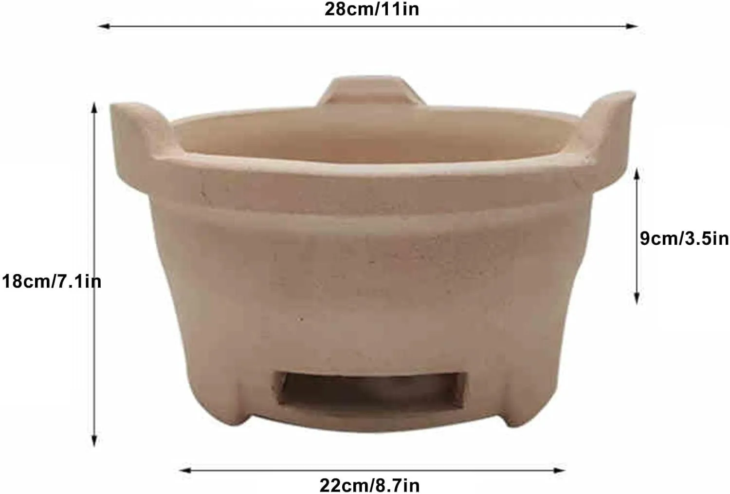 Portable Pottery Clay Charcoal Stove, Small Outdoor Grilling Stove, Multi-Purpose Camping & Tabletop Wood Stove, Compact BBQ Grill(28cm/11in)