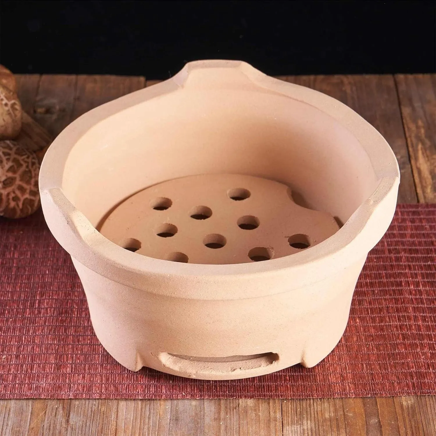 Portable Pottery Clay Charcoal Stove, Small Outdoor Grilling Stove, Multi-Purpose Camping & Tabletop Wood Stove, Compact BBQ Grill(28cm/11in)