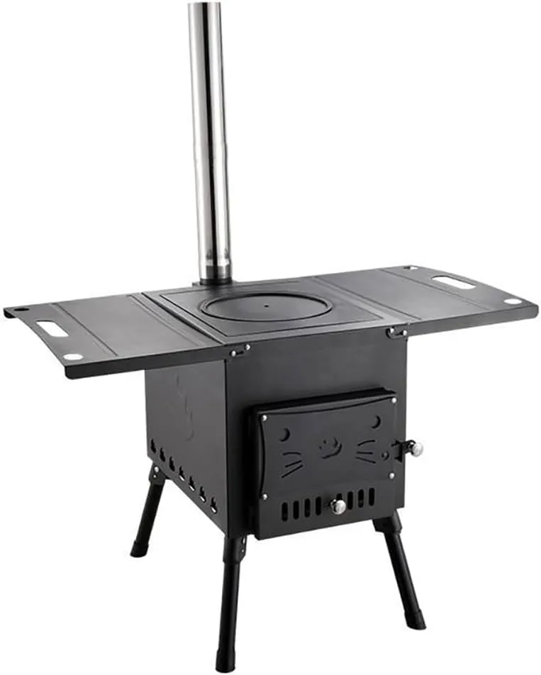 Portable Stainless Steel Backpacking Stove | Large Tent Stove | Portable Wood Burning Stove for Tents, Shelters, and Camping for Picnic Bbq Camp Hiking with Grill Grid,All Accessories/All Access