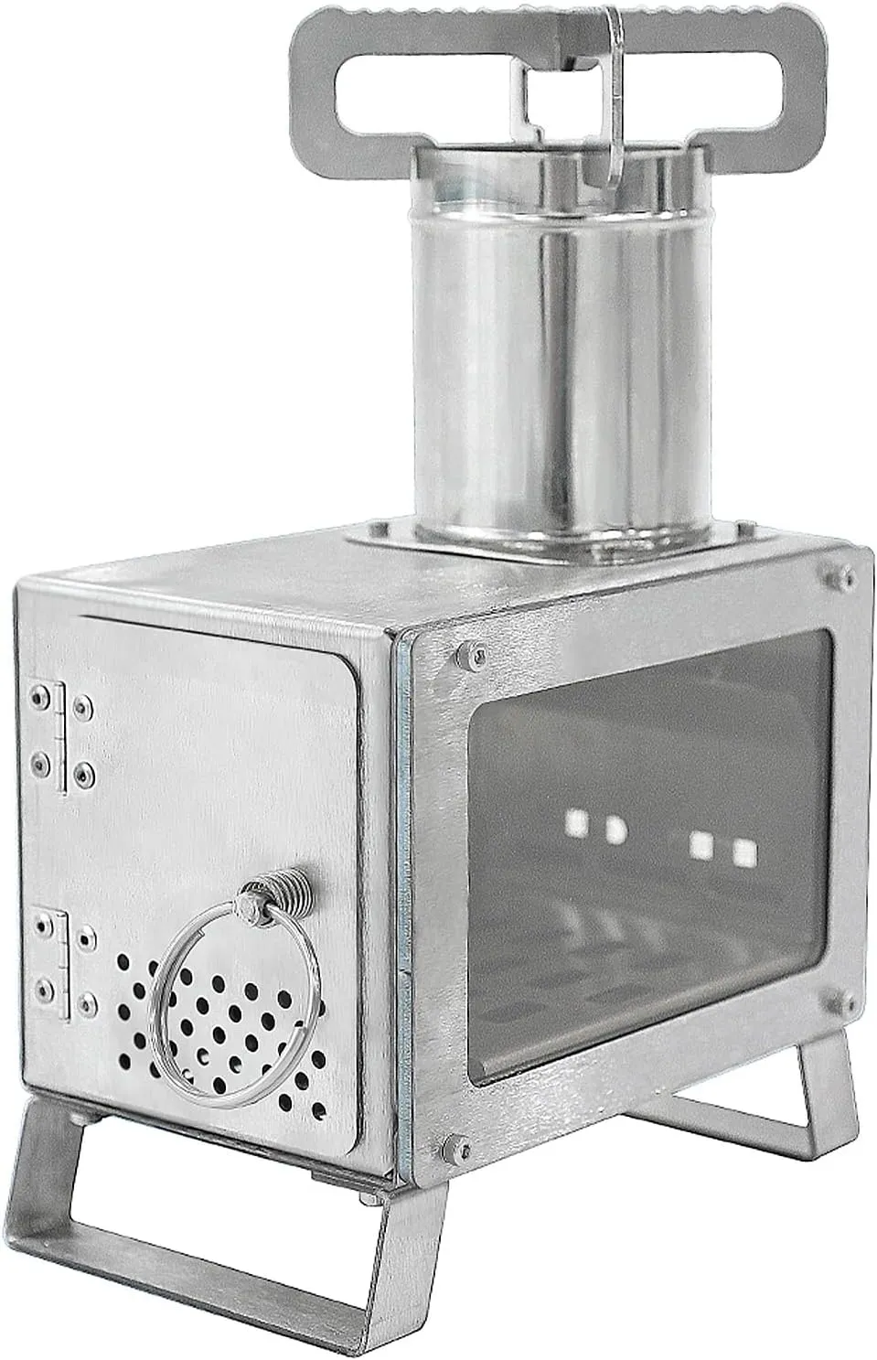 PORTABLE STAINLESS STEEL CAMPING WOOD BURNING STOVE FOR COOKING, SUITABLE FOR OUTDOOR, BACKYARD, GARDEN