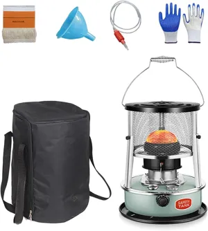 Portable Stainless Steel Kerosene Stove Heater, Multifunctional Indoor Outdoor Petroleum Heater, Wick Oil Extractor Funnel Gloves Bag