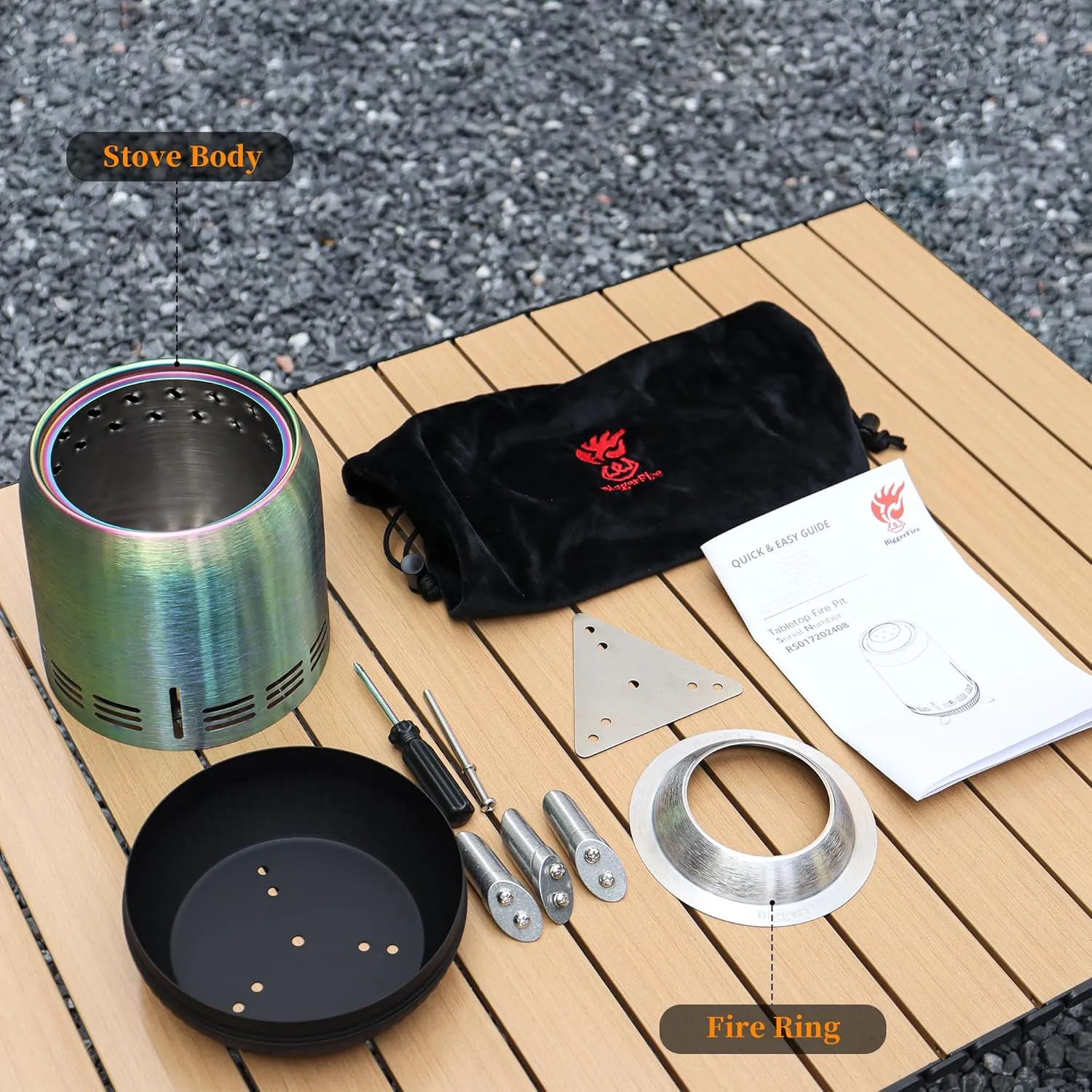 Portable Table Top Fire Pit, Tabletop Smokeless Fire Pit, Low Smoke Burning Mini Outdoor Stove Firepit Fueled by Pellets or Wood, for Urban & Suburbs, with Travel Bag,23.2x16.3cm