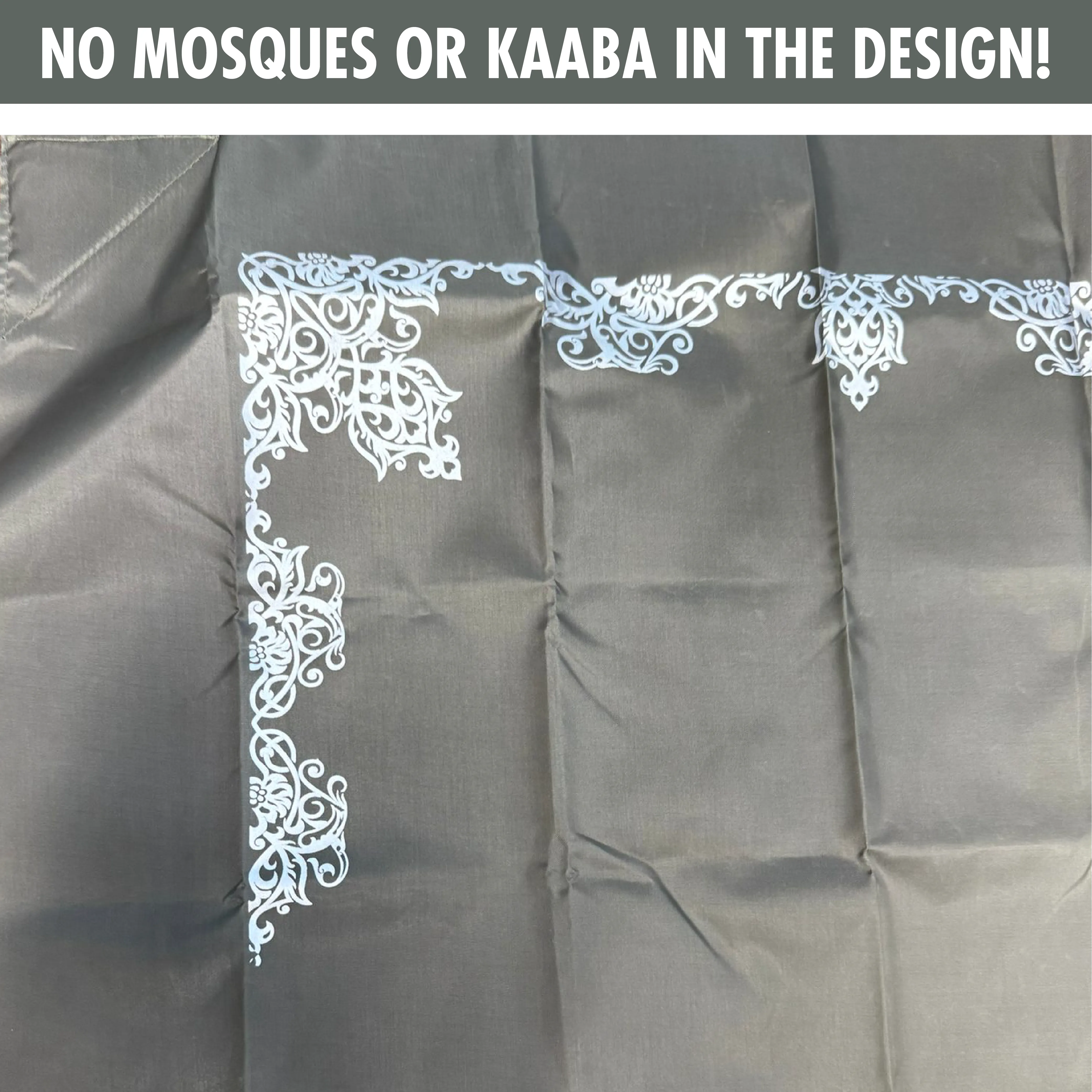 Portable Travel Praying Mat, Pocket Size Muslim Prayer Rug, Grey, 23.6 in x 43.3 in
