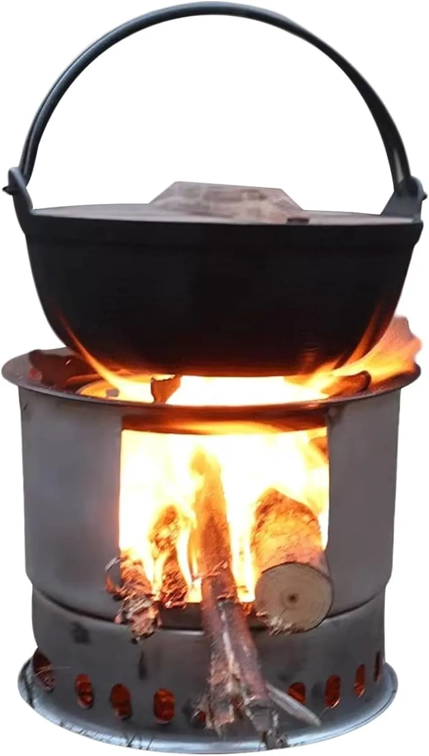 Portable Wood Burning Stove, Large Capacity Burning Chamber, Collapsible Camping Wood Burning Stove,Galvanized Iron Material, Storage Bag Included, Suitable for Outdoor Camping Use