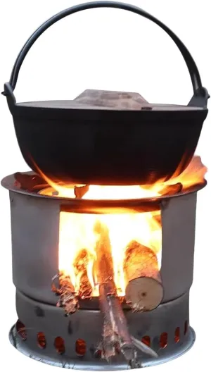 Portable Wood Burning Stove, Large Capacity Burning Chamber, Collapsible Camping Wood Burning Stove,Galvanized Iron Material, Storage Bag Included, Suitable for Outdoor Camping Use