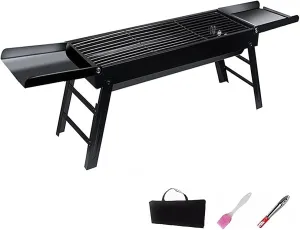 Portable Wood Stove, Wood Burning Stove for Camping, Cold Rolled Steel Grill, Foldable Outdoor Grill for Ice Fishing Picnics Hiking Traveling(90 * 22 * 32cm)