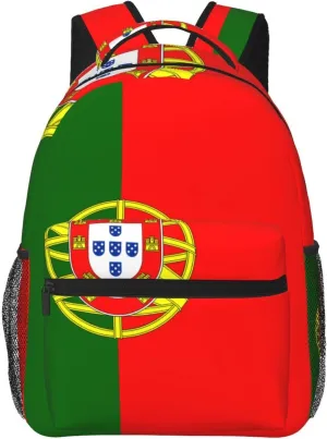 Portuguese flag Backpack, suitable for light travel, daily multi-purpose bag, suitable for commuting, cycling, work