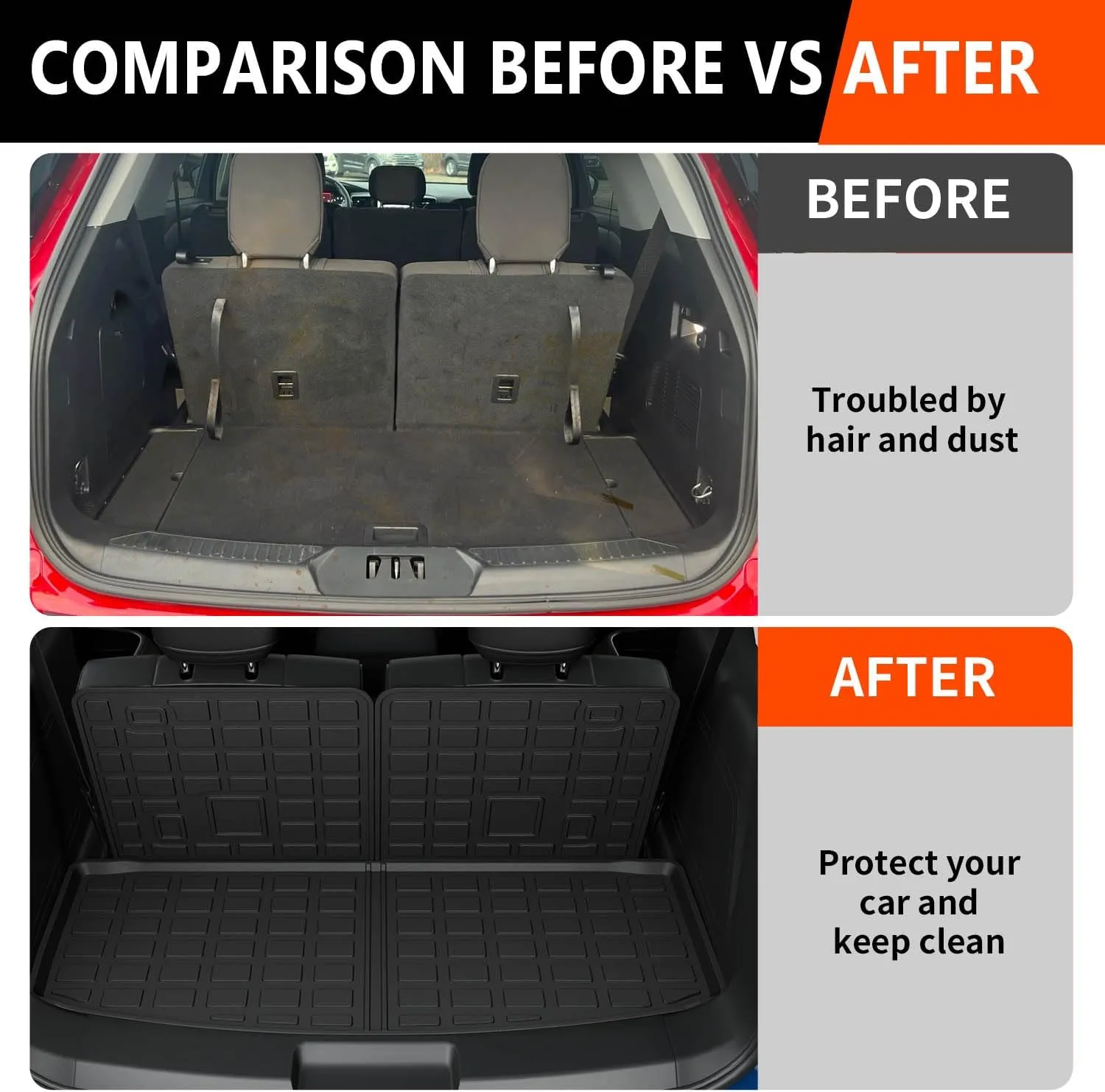 powoq Cargo Mat Compatible with 2020-2025 Ford Explorer 6&7 Seats Backrest Mat TPE Cargo Liner Replacement for 2020-2022 2023 2024 2025 Ford Explorer Accessories(Upgrade Rear Trunk Mat  Backrest Mat)