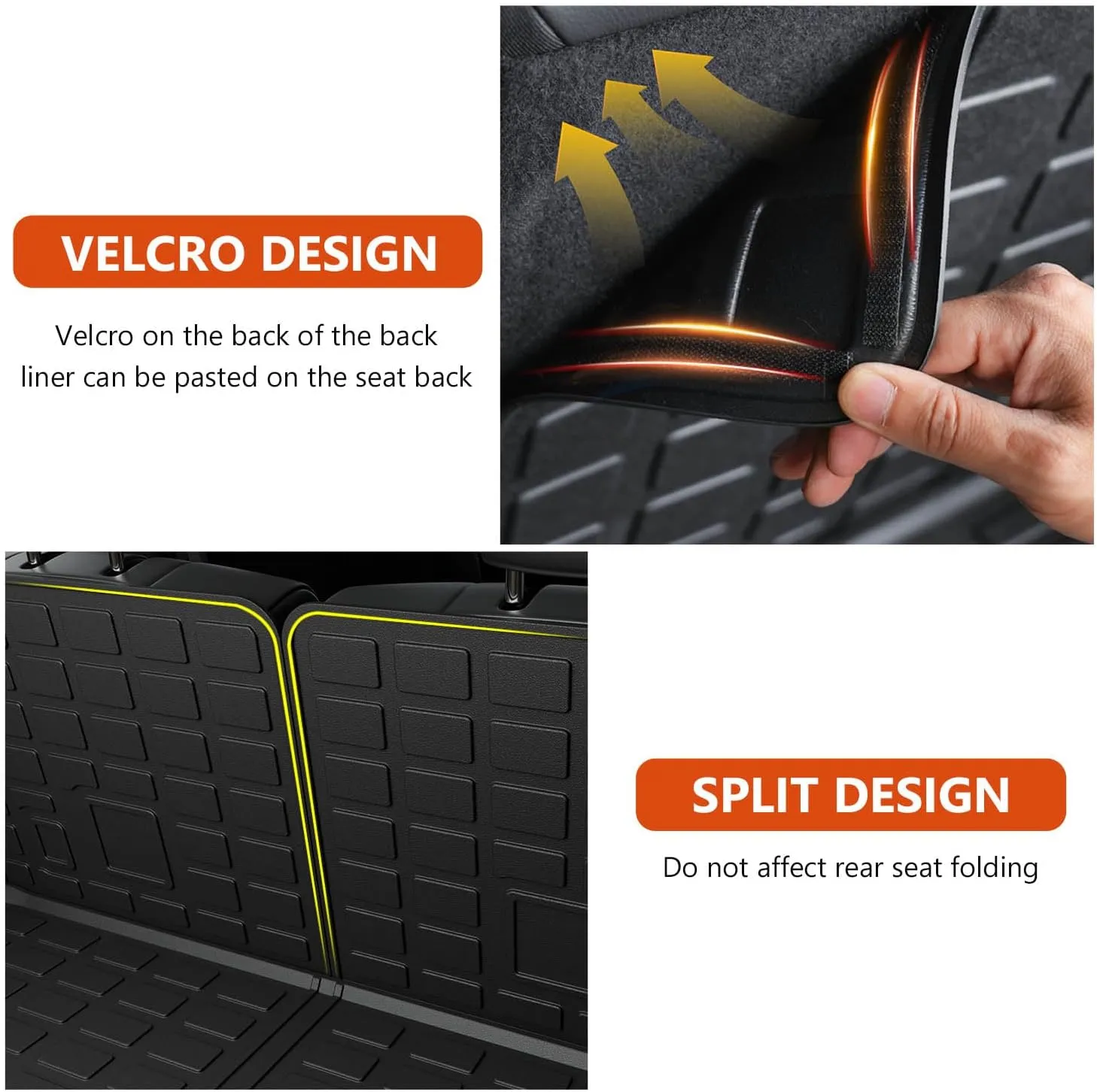 powoq Cargo Mat Compatible with 2020-2025 Ford Explorer 6&7 Seats Backrest Mat TPE Cargo Liner Replacement for 2020-2022 2023 2024 2025 Ford Explorer Accessories(Upgrade Rear Trunk Mat  Backrest Mat)