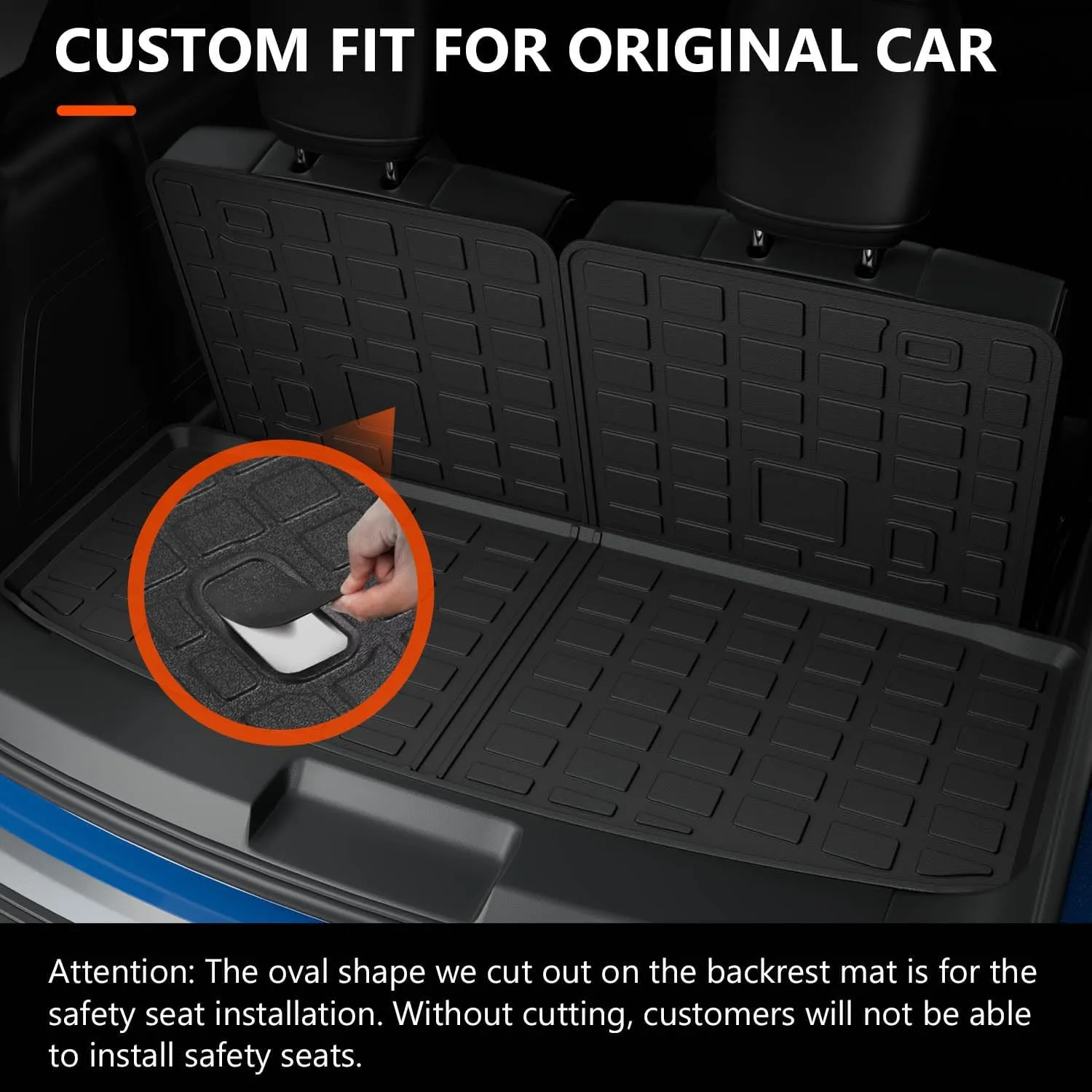 powoq Cargo Mat Compatible with 2020-2025 Ford Explorer 6&7 Seats Backrest Mat TPE Cargo Liner Replacement for 2020-2022 2023 2024 2025 Ford Explorer Accessories(Upgrade Rear Trunk Mat  Backrest Mat)