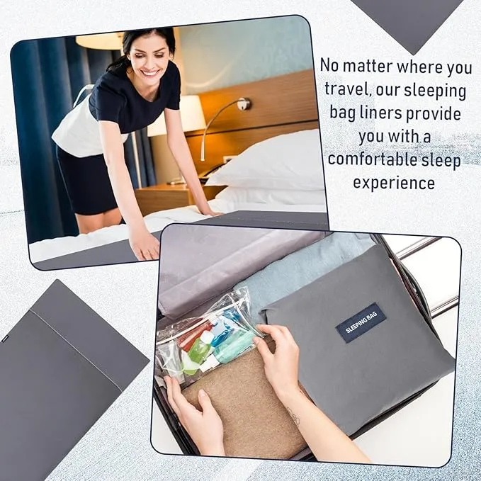 Preboun 4 Pcs Sleeping Bag Liner Ultralight Adult Sleep Sack Travel Camping Sheets Self Tan Sleep Sack Lightweight Sleeping Bags for Adults and Kids Hotels Camping Hiking Backpacking Bed